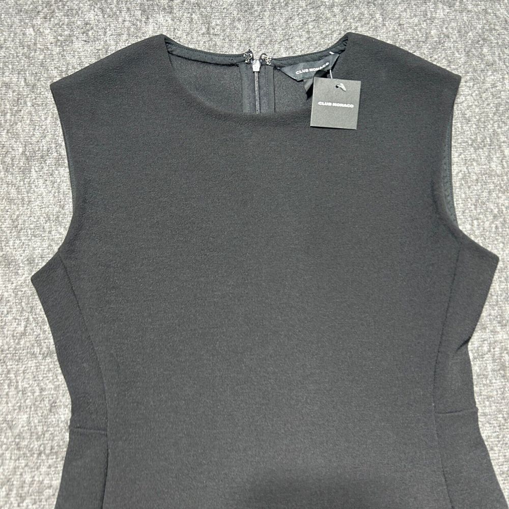 Club Monaco Mini Dress Size 00 Womens Sculptural Black Gothic Feminine Career - Picture 2 of 10
